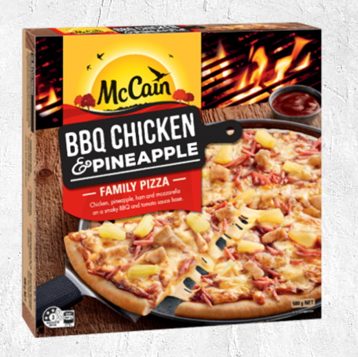 McCain Family Pizzas BBQ Chicken & Pineapple 500g